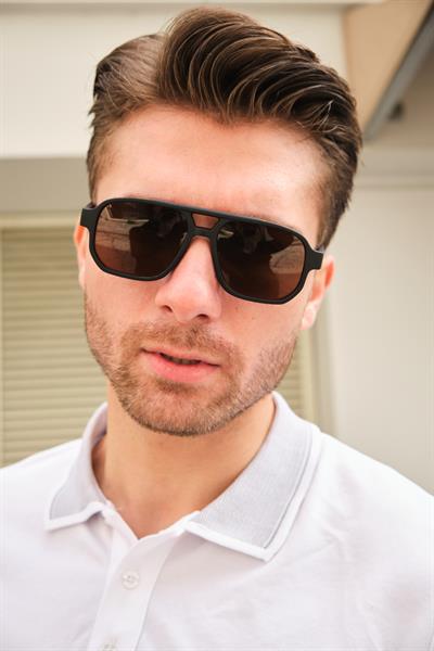 MV25173-1 Mat Kahverengi Erkek Güneş Gözlüğü