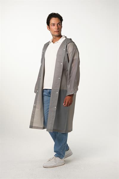 MV090-7 Gri Su Rüzgar Geçirmez Yağmurluk