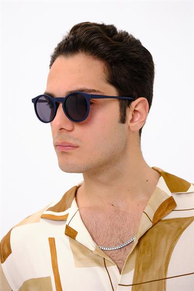 MV10085-1 Mat Oval Lacivert Erkek Güneş Gözlüğü