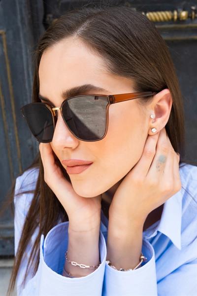 MV10097-1 Kahverengi Kadın Güneş Gözlüğü