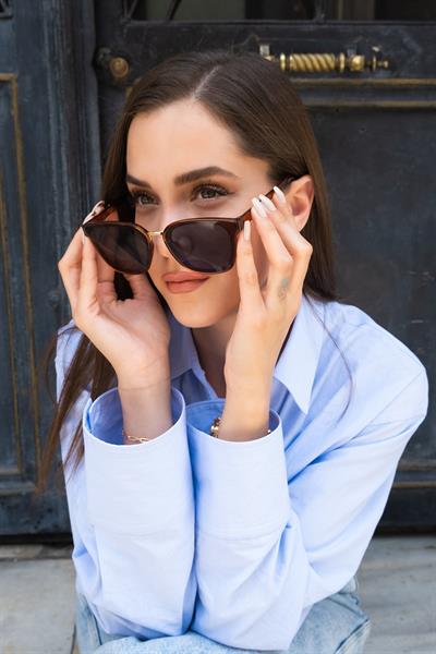 MV10097-1 Kahverengi Kadın Güneş Gözlüğü