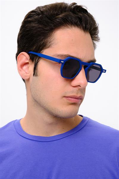 MV10136-3 Geometrik Mavi Erkek Güneş Gözlüğü