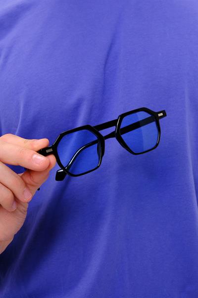 MV10136-4 Geometrik Mavi Erkek Güneş Gözlüğü