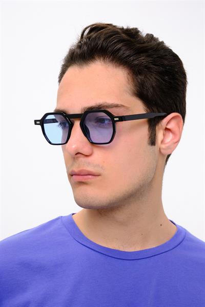 MV10136-4 Geometrik Mavi Erkek Güneş Gözlüğü