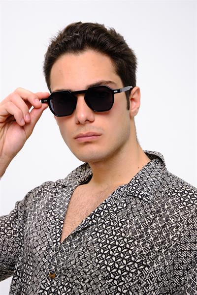 MV10136 Geometrik Siyah Erkek Güneş Gözlüğü