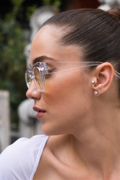 MV10954-2 Şeffaf Sarı Cat Kadın Güneş Gözlüğü