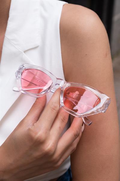 MV10954-3 Şeffaf Pembe Cat Kadın Güneş Gözlüğü