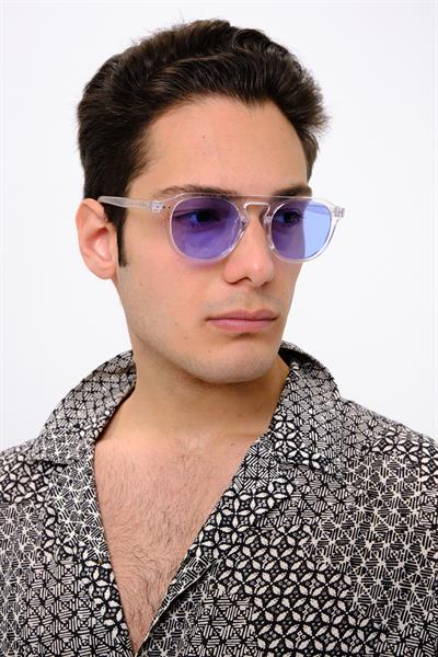 MV1107-2 Şeffaf Mavi Cam Erkek Güneş Gözlüğü