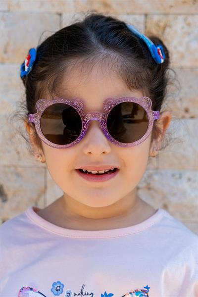 MV141-1 Simli Mor Uv400 Korumalı Çocuk Güneş Gözlüğü
