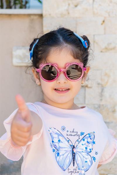 MV141-2 Simli Pembe Uv400 Korumalı Çocuk Güneş Gözlüğü