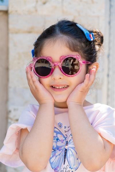MV141-2 Simli Pembe Uv400 Korumalı Çocuk Güneş Gözlüğü