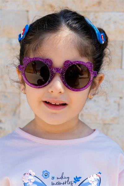 MV141 Simli Mor Uv400 Korumalı Çocuk Güneş Gözlüğü