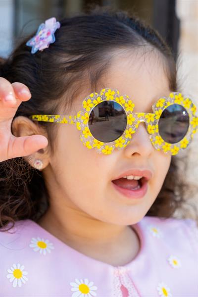 MV142 Sarı Papatya Uv400 Korumalı Çocuk Güneş Gözlüğü