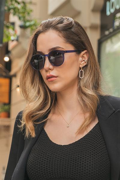 MV19886-3 Oval Mavi Kadın Güneş Gözlüğü