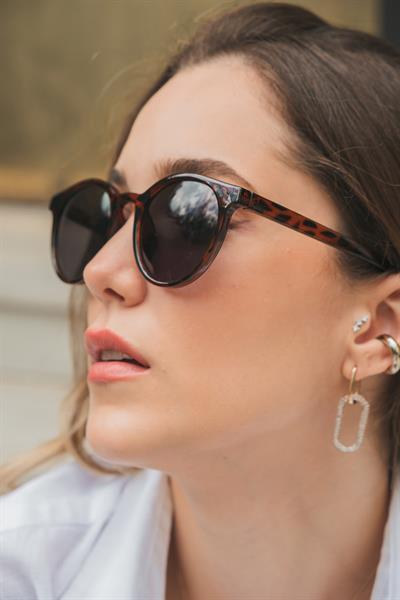 MV19886 Oval Leopar Kadın Güneş Gözlüğü