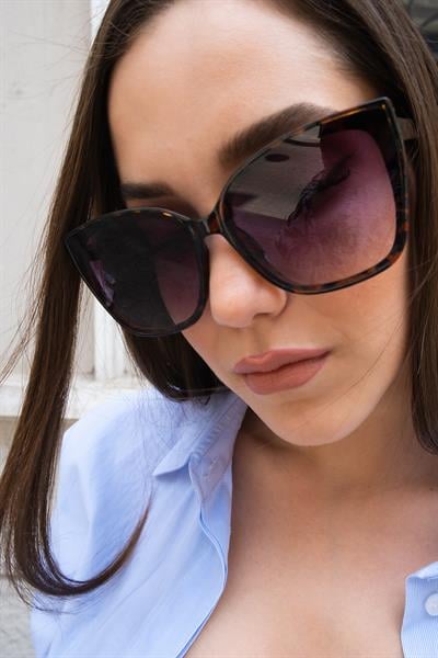 MV21858-3 Leopar Degrade Kadın Güneş Gözlüğü