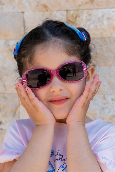 MV25013 Simli Pembe Uv400 Korumalı Çocuk Güneş Gözlüğü