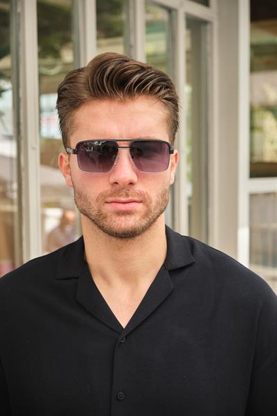 MV2585-3 Gümüş Siyah Erkek Güneş Gözlüğü