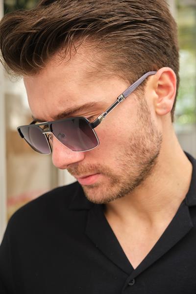 MV2585-3 Gümüş Siyah Erkek Güneş Gözlüğü