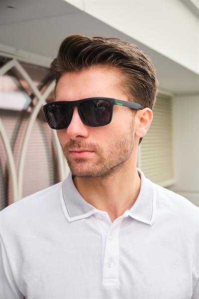 MV9145-3 Yeşil Detaylı Mat Siyah Erkek Güneş Gözlüğü