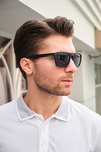 MV9145-3 Yeşil Detaylı Mat Siyah Erkek Güneş Gözlüğü