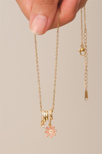 Papatya Taşlı Kolye