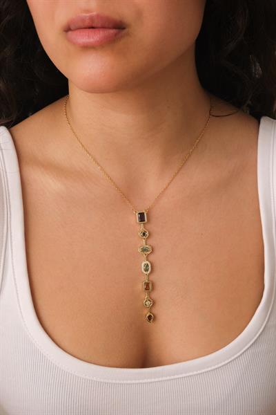 Renkli Taşlı Y Kolye