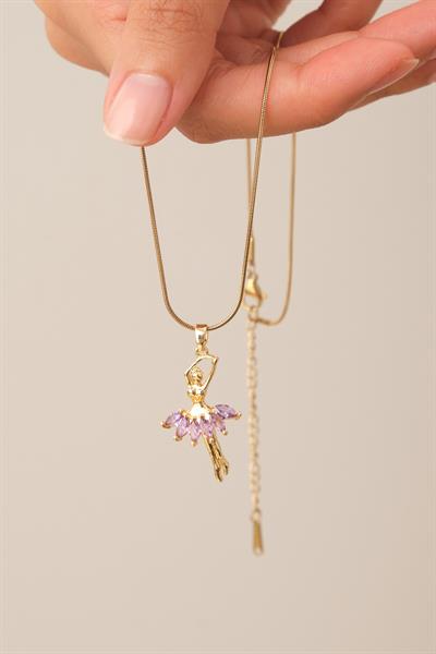 Taşlı Balerin Kolye