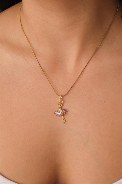 Taşlı Balerin Kolye