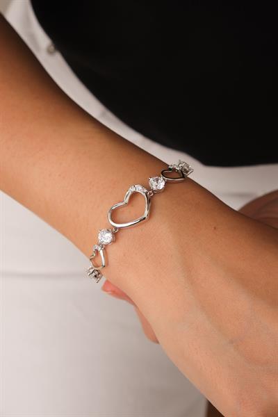 Taşlı Kalp Bileklik