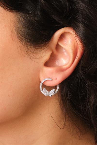 Taşlı Kelebek Küpe