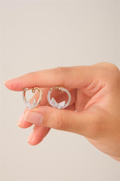 Taşlı Kelebek Küpe