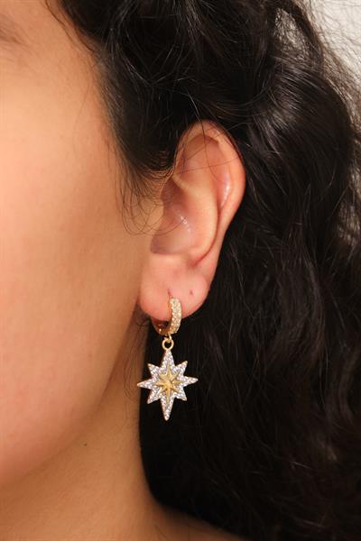 Taşlı Kutup Yıldızı Küpe