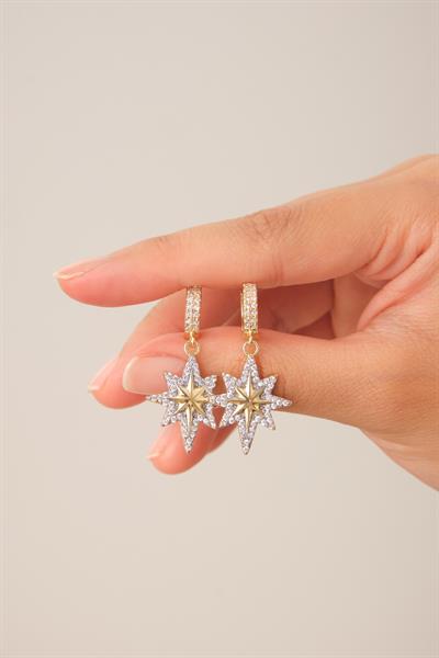 Taşlı Kutup Yıldızı Küpe