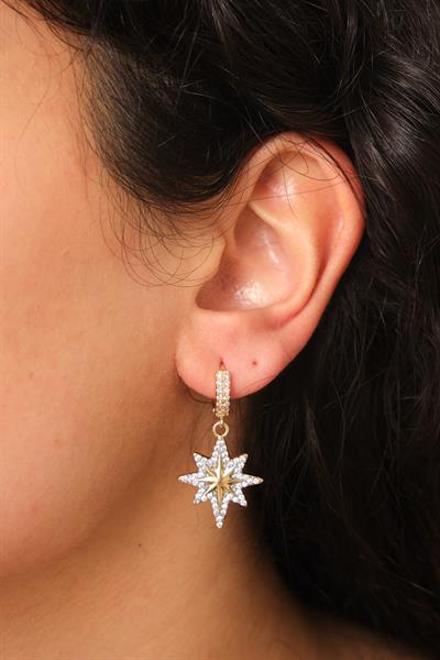 Taşlı Kutup Yıldızı Küpe