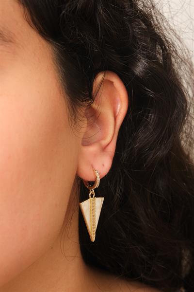 Taşlı Üçgen Küpe