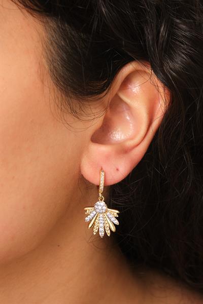 Taşlı Yelpaze Küpe