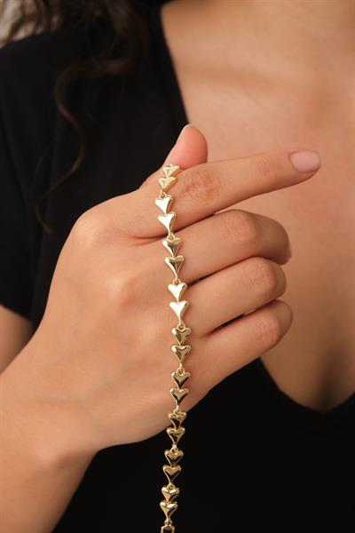 Taşsız Sıralı Kalp Bileklik