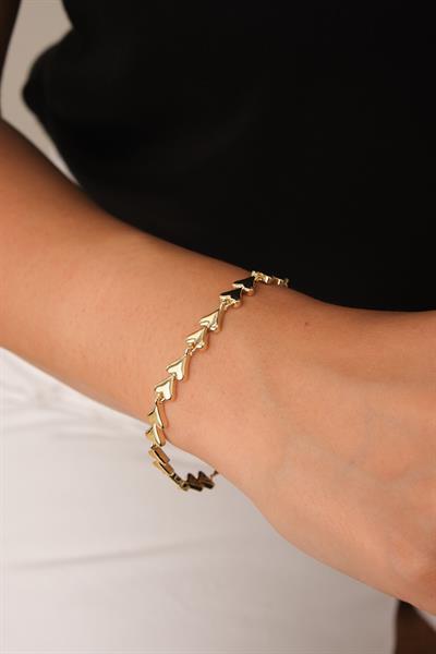 Taşsız Sıralı Kalp Bileklik