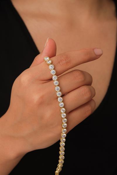 Yuvarlak Taşlı Su Yolu Bileklik