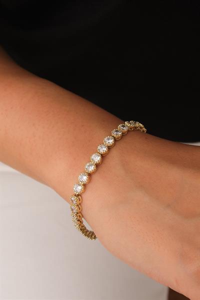 Yuvarlak Taşlı Su Yolu Bileklik