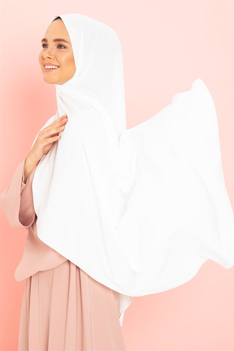 Medina Silk White Shawl