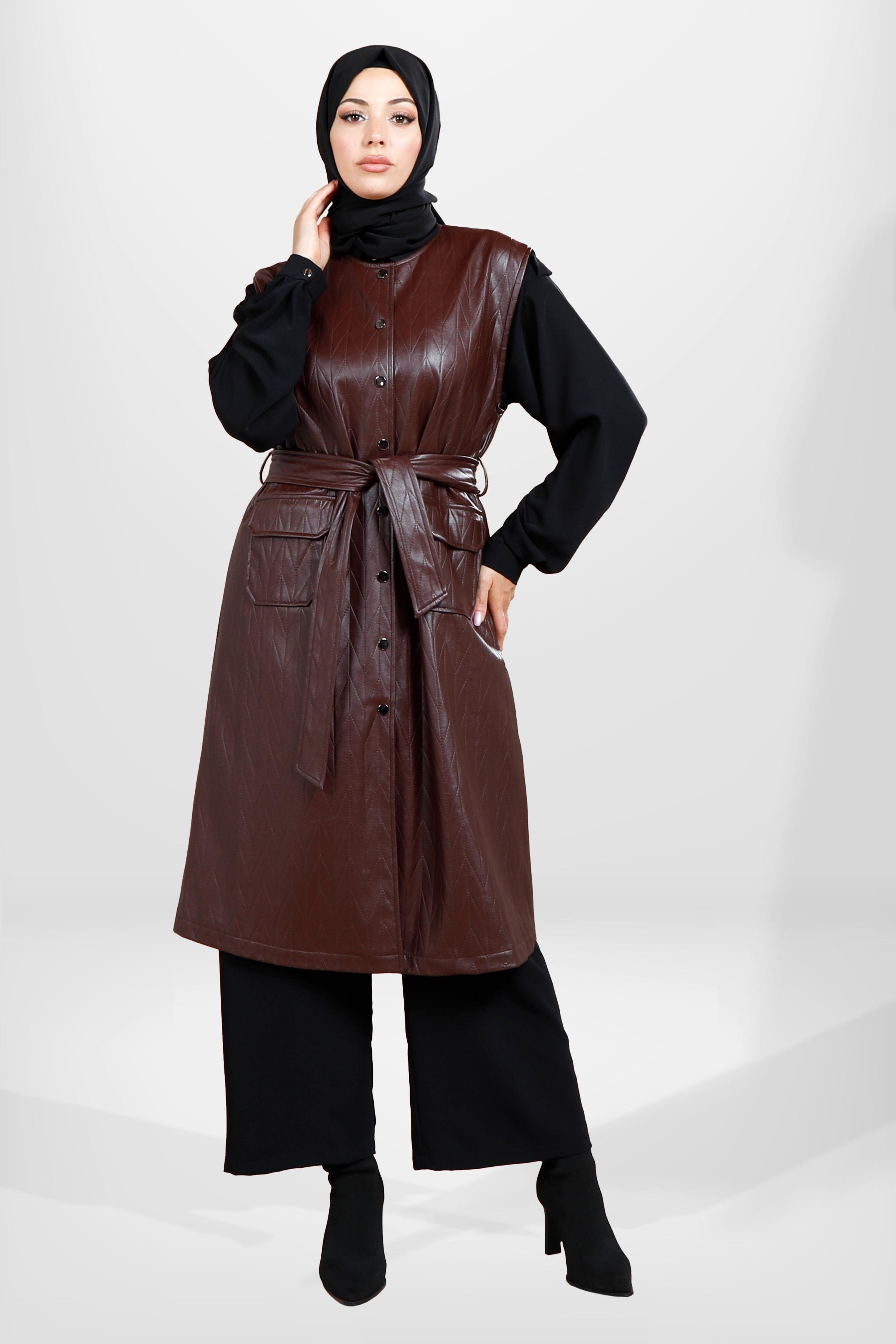 Beyza-3819 YELEK KAHVE