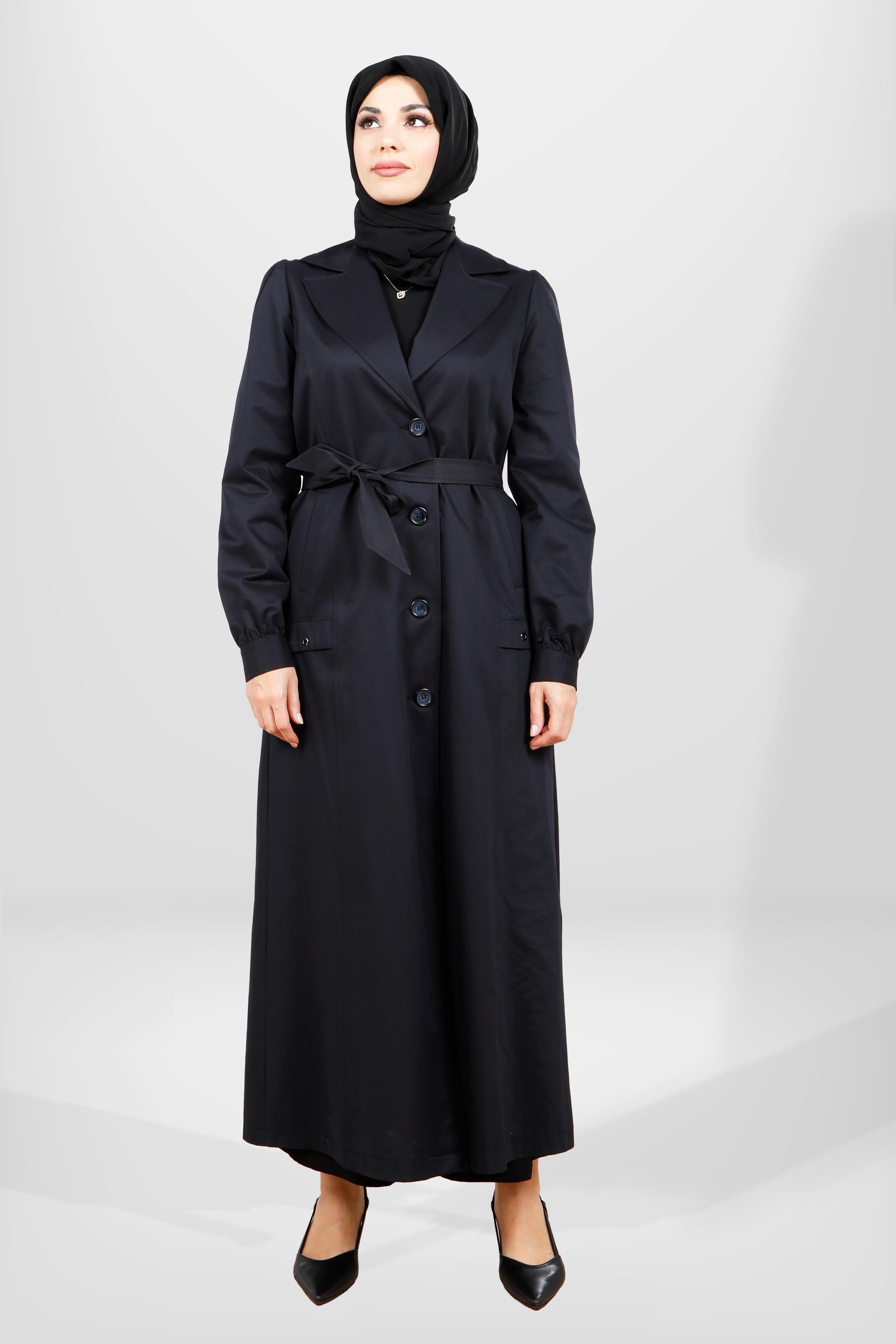 3839 UZUN TRENÇKOT LACİVERT