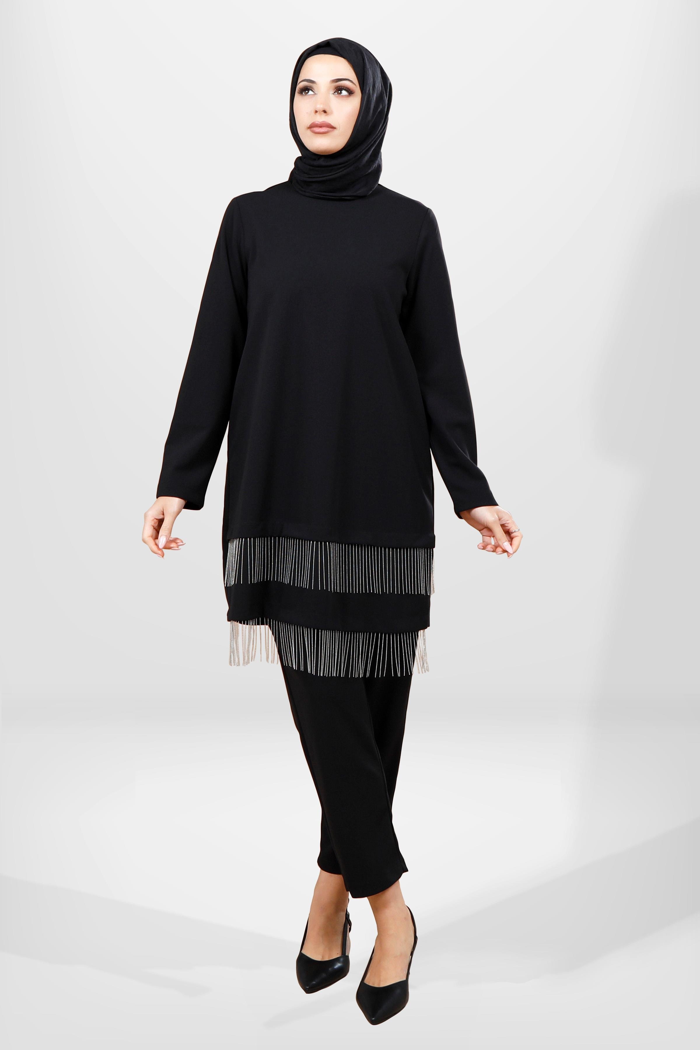 4063 TUNİK PANTOLON 2 Lİ TK SİYAH