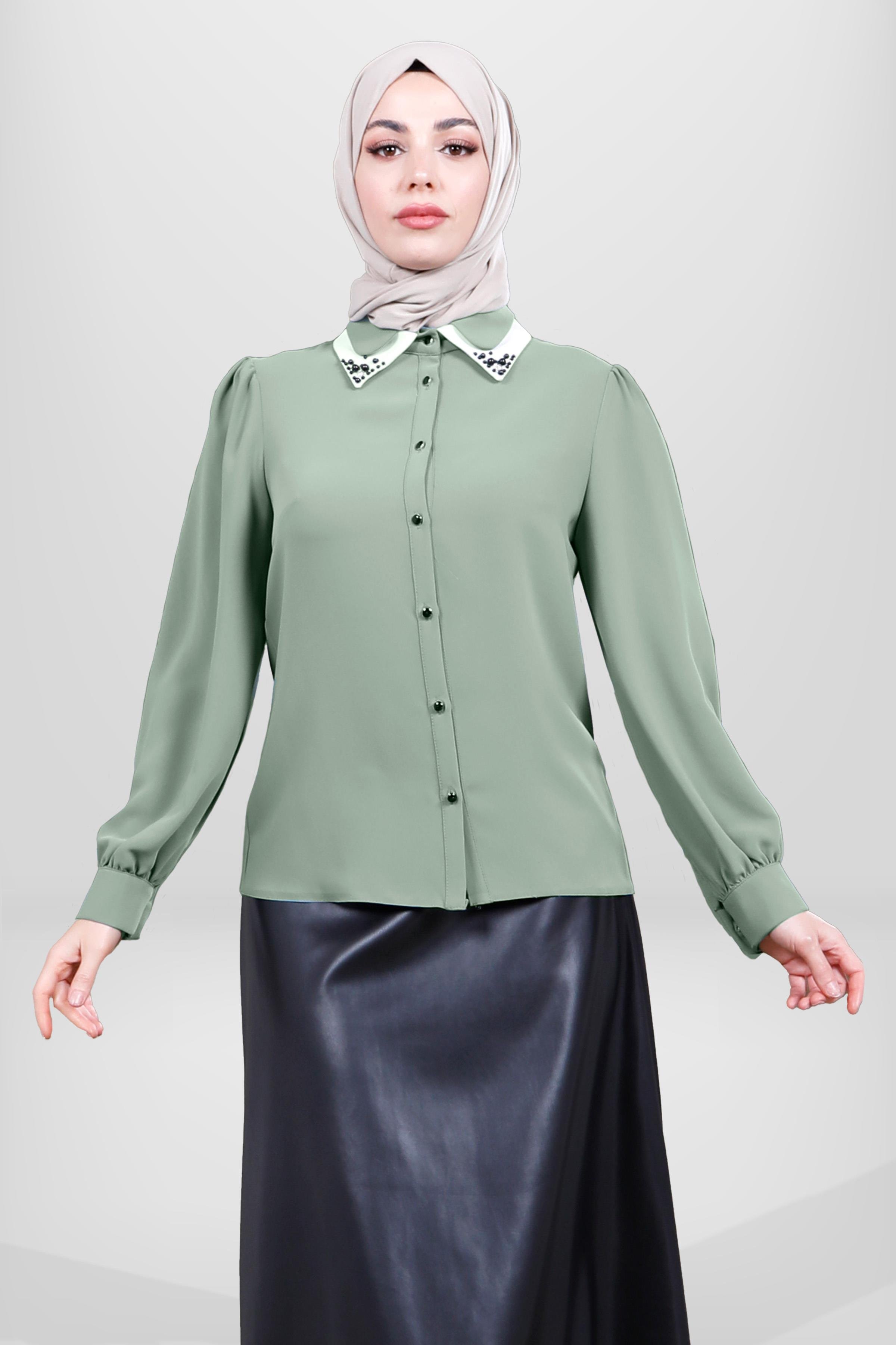 Beyza-4083 BLUZ YEŞİL