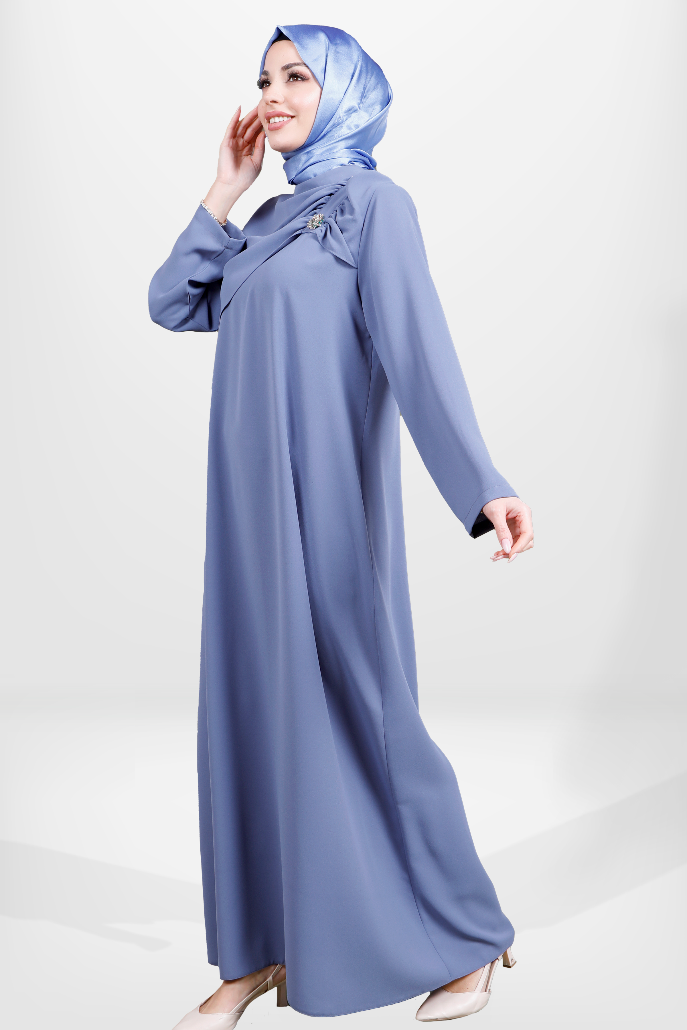 Beyza-5533 ELBİSE İNDİGO