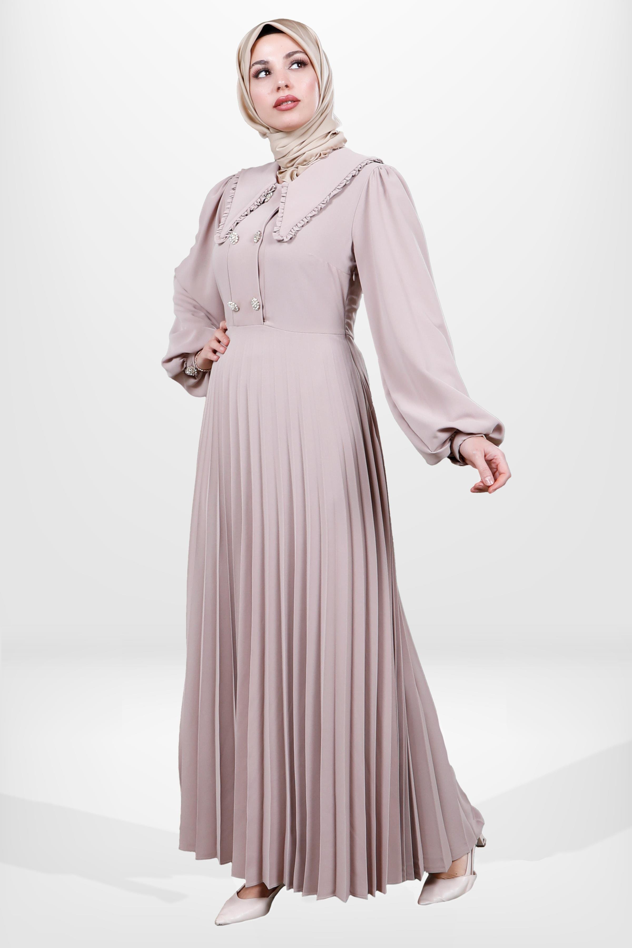 Markasız-5564 ELBİSE BEJ