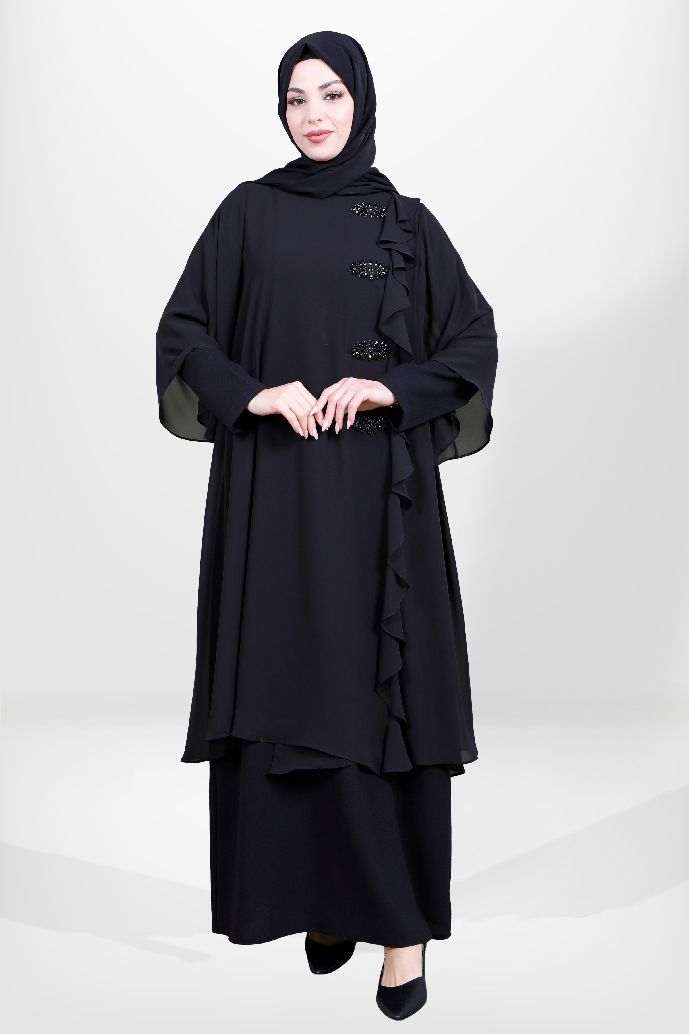 5593 ELBİSE TAŞLI SİYAH