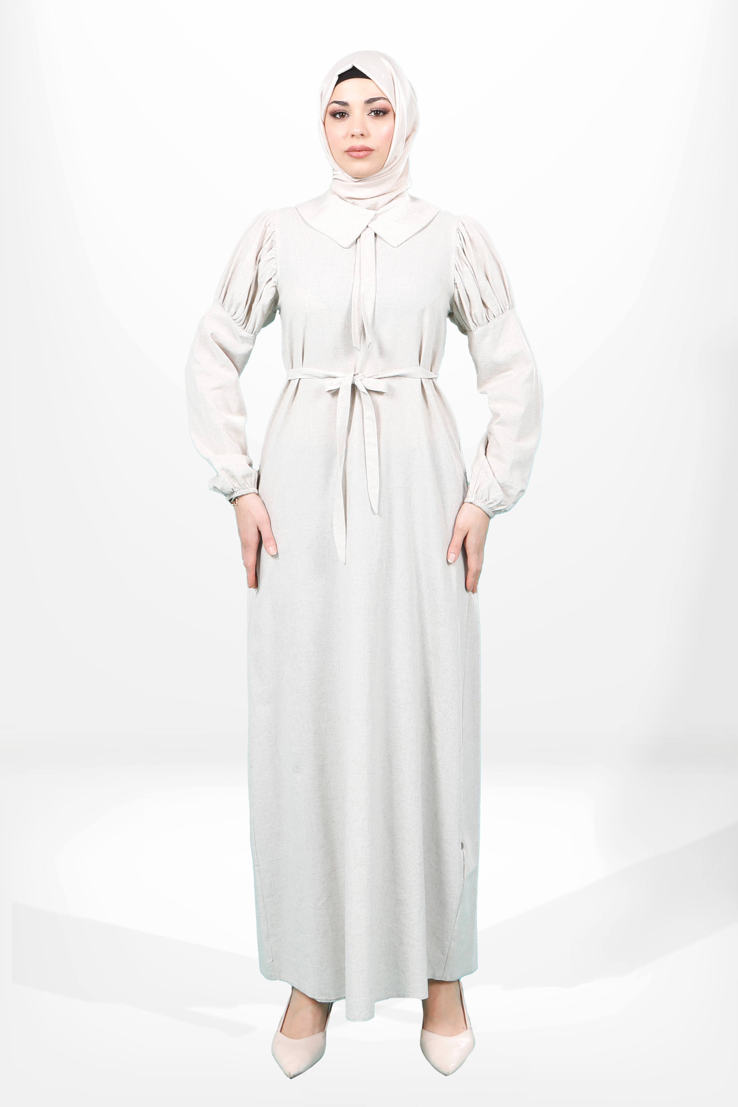 Beyza-5606 ELBİSE BEJ